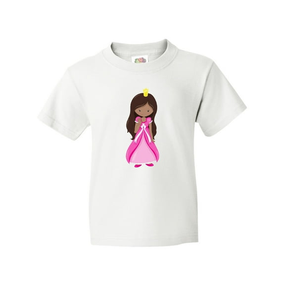 Inktastic African American Princess In Pink Dress Youth T-Shirt
