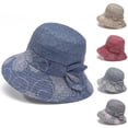 thumbnail image 2 of Umfun Women's Floral Embroidery Bucket Hat, Lightweight Cotton Sun Hat for Daily and Casual Wear, Vintage Style Hat with Bow Accent, 2 of 6