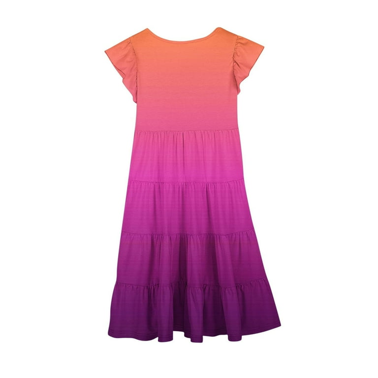 Sentmoon Toddler Summer Dress Delightful Crew Neck 5th Grade Graduation  Dress Short Sleeve Relaxed Gradient Color Stretchy Dress for Girls for City  Sightseeing 10 Years - Walmart.com