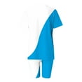 thumbnail image 3 of Blouses pour Femmes, Mode Imprimée Blouse Col en V Manches Courtes Hauts Shorts Ensemble Décontracté, 3 of 5