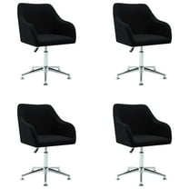 vidaXL Dining Chair 360 Degrees Swivel Accent Desk Chair with Arms Fabric