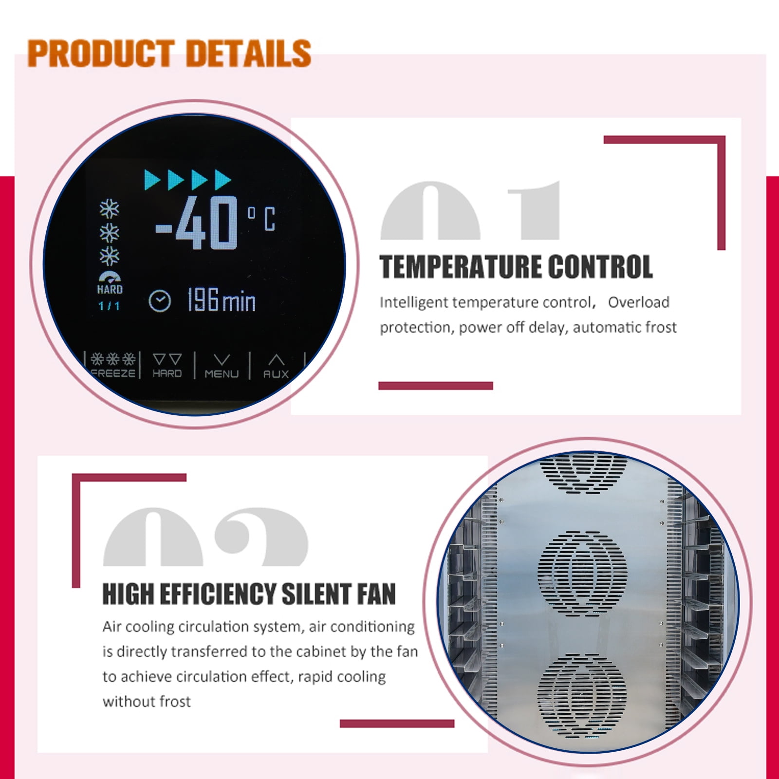 Kolice 220V 60HZ Commercial 15 Trays Blast Chiller & Freezer, Blast Freezer, Chest Freezer, Batch Freezer For Hard Ice Cream, Dumpling, Chicken, Fish, Dessert, Fresh Meat,Cake