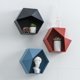 thumbnail image 3 of Nordic Hexagon Storage Rack Geometric Wall-mounted Storage Shelf Unique Home Wall Organizer Living Room Bedroom Decor (Black), 3 of 5