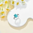 thumbnail image 3 of THOYAS Natural Turquoise Ring for Women 925 Sterling Silver Genuine Rectangle Turquoise Ring Jewelry Gifts for Mom Wife, 3 of 7