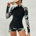 thumbnail image 4 of Hvyesh Women's Rash Guard Swimsuit Trendy Sun Protection Long Sleeve Swimwear Top Zip Front Swim Shirt for Women, 4 of 6