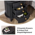 thumbnail image 5 of Tribesigns 3 Drawers Nightstand, Wooden Side End Table with Solid Wood Legs for Living Room, Bedroom, 5 of 7