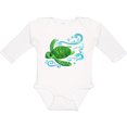 thumbnail image 3 of Inktastic Sea Turtle Swimming Boys or Girls Long Sleeve Baby Bodysuit, 3 of 5