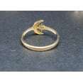 thumbnail image 3 of 14k Real Solid Yellow Gold Moon and Star Ring, 14k Solid Gold Women Dainty Ring, Crescent Gemstone Gold Ring for Women, Gift,Moon Gold Ring (Ring size:8;), 3 of 4