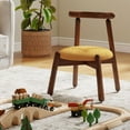 thumbnail image 2 of Guyou Solid Wooden Toddler Chair Ages 1-6, Boys Girls Kids Preschool Chair, Comfy Upholstered Kid Reading Chair, Sherpa Kids Desk Chair for Playroom Kindergarten Preschool Bedroom, Yellow, 2 of 12