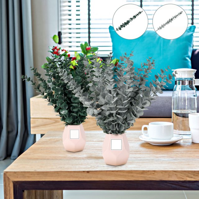 Productos Para El Hogar 20 Piezas De Tallos De Eucalipto Artificiales Hojas De Eucalipto Falso De Tacto Real Ramo De Boda Flores Artificiales Vegetación Para Arreglos Florales, Decoración De Fiesta De Muyoka Hogar