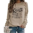 thumbnail image 2 of LEAVINGSUO 2023 Fall Womens Tops Plus Clearance Plus Size Tops Women's Casual Winter Hoodless Long Sleeve Round-Neck Loose Printed Sweatshirts Khaki XXXL, 2 of 6