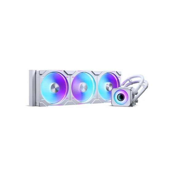 Phanteks Glacier One 420D30 X2 AIO Liquid CPU Cooler, Evolv X2 Aluminum Cap Design, 3x Performance D30-140 D-RGB Fans, for Intel LGA 1851, 1700, 1200, 115x and AMD AM4/AM5 sockets, White