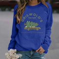 thumbnail image 2 of Chandails en Molleton de Noël pour Femmes Mode Loisirs Col Rond Manches Raglan Impression Lettres Sans Capuchon Pullovers, 2 of 4