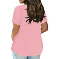 thumbnail image 4 of WTOBBY Women's Plus Size Casual Solid Color V-Neck Short Sleeve Pocket T-Shirt Top, Comfortable and Versatile Fit for Everyday Summer Wear,Light pink 4XL, 4 of 5