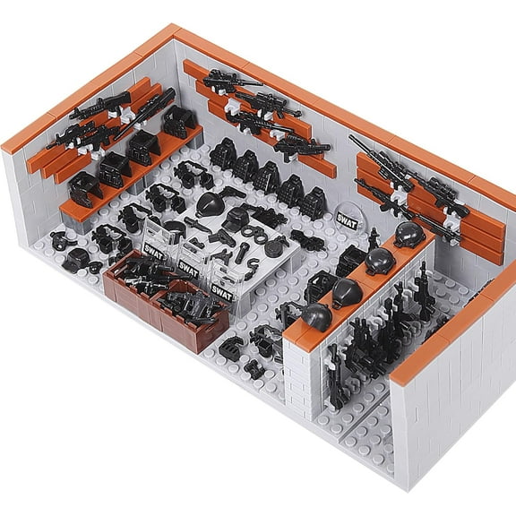 NWJ Army Base Building Blocks Set (568 Pcs) – Tactical Brick Playset with SWAT Accessories, Compatible with Major Brands, Great Gift for Kids & Collectors