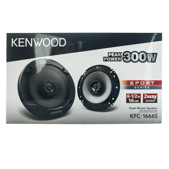 Kenwood KFC-1666S 300 W Max 6.5" 2-Way 4-Ohm Stereo Car Audio Coaxial Speakers