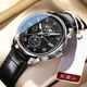 thumbnail image 5 of New Hot Selling Three-Eye Calendar Starry Sky Moon Men's Watch, Leather Strap, Black Dial, Silver Hands, Black Case, Black Strap, 5 of 5