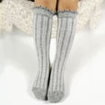 thumbnail image 5 of fnnxnal Girls Knee High Cotton Socks, Solid Color Ruffle Ribbed School Uniform Socks for Kids, Gray,Size 5-6T, 5 of 5