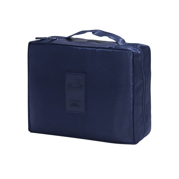 Bolsa de maquillaje de gran capacidad con compartimentos húmedos/secos • Organizador portátil de artículos de aseo de viaje de 21x8x17cm • Almacenamiento en varios compartimentos para cosméticos