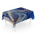 thumbnail image 1 of JSDART Green Agate Blue and Gold Liquid Marbling Ink Marble Abstract Pattern Aqua Tablecloth Table Desk Cover Home Party Decor 60x84 inch, 1 of 1