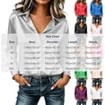thumbnail image 3 of Satin Silk Button down Shirts for Women Long Sleeve Collared Shirts,Ladies Elegant Business Office Work Tops Black XL, 3 of 5