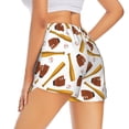 thumbnail image 3 of Goofa Baseball Sport Printed Women 2 in 1 Running Shorts,Quick Dry Athletic Workout Shorts,High Waisted Athletic Shorts with Liner Pockets-Small, 3 of 9