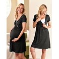 thumbnail image 2 of Ekouaer Nursing Nightgown Delivery and Labor Gown for Hospital Short Sleeve Maternity Breastfeeding Dress, 2 of 6