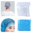 thumbnail image 4 of opvise 100 Pcs/Bag Sterile Hats Elastic Anti-slip One Time Stretchable Dustproof Disposable Non Woven Fabric Hair Net Hats Beauty Accessories, 4 of 7