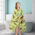 thumbnail image 6 of LightGreen Cartoon Dinosaurs Prehistoric Pattern Hooded Bath Towel，60"x35" for Ages 3 To 12 Kids, Quick Dry Lightweight Soft Microfiber Hood Beach Towel Cover Up for Kids, 6 of 7