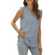 thumbnail image 3 of Txlixc, camisetas sin mangas de verano para mujer, sin mangas, lisas/flores/hojas, camisas de encaje con cuello en V, chaleco informal suelto para mujer Txlixc  Estilo de ocio, 3 of 6