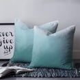 thumbnail image 3 of Turquoise Ombre Throw Pillow Covers, Soft Pillowcases with Invisible Zipper, Teal White Gradient Modern Abstract Art Square Pillow Cushion Covers for Living Room Couch Sofa Bed 20x20 Inches, 3 of 8