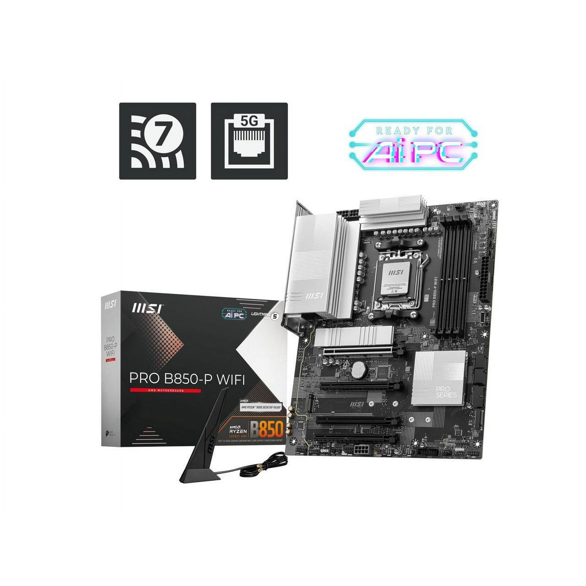 MSI PRO B850-P WIFI AM5 AMD B850 SATA 6Gb/s 5G Network Wifi 7 DDR5 ATX Motherboard