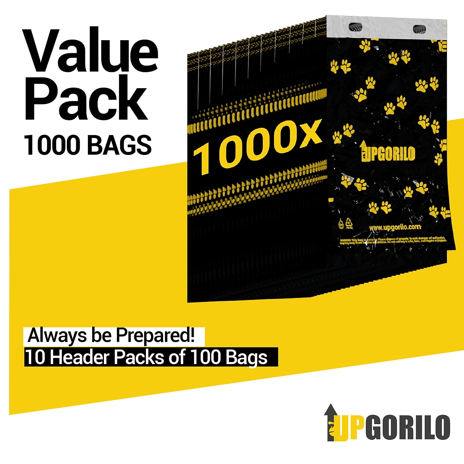 Flash Furniture Kessler Leak Proof Unscented Pet Waste Station Bags 100 Bags/Header 10 Headers/Pack