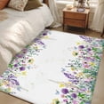 thumbnail image 4 of Spring Purple Floral Area Rugs 4'x6', Washable Small Throw Rugs for Office Bathroom, Rustic Watercolor Flowers Botanical Indoor Outdoor Rug Non-Slip Low Pile Carpet Runner Reversible Floor Mats, 4 of 8
