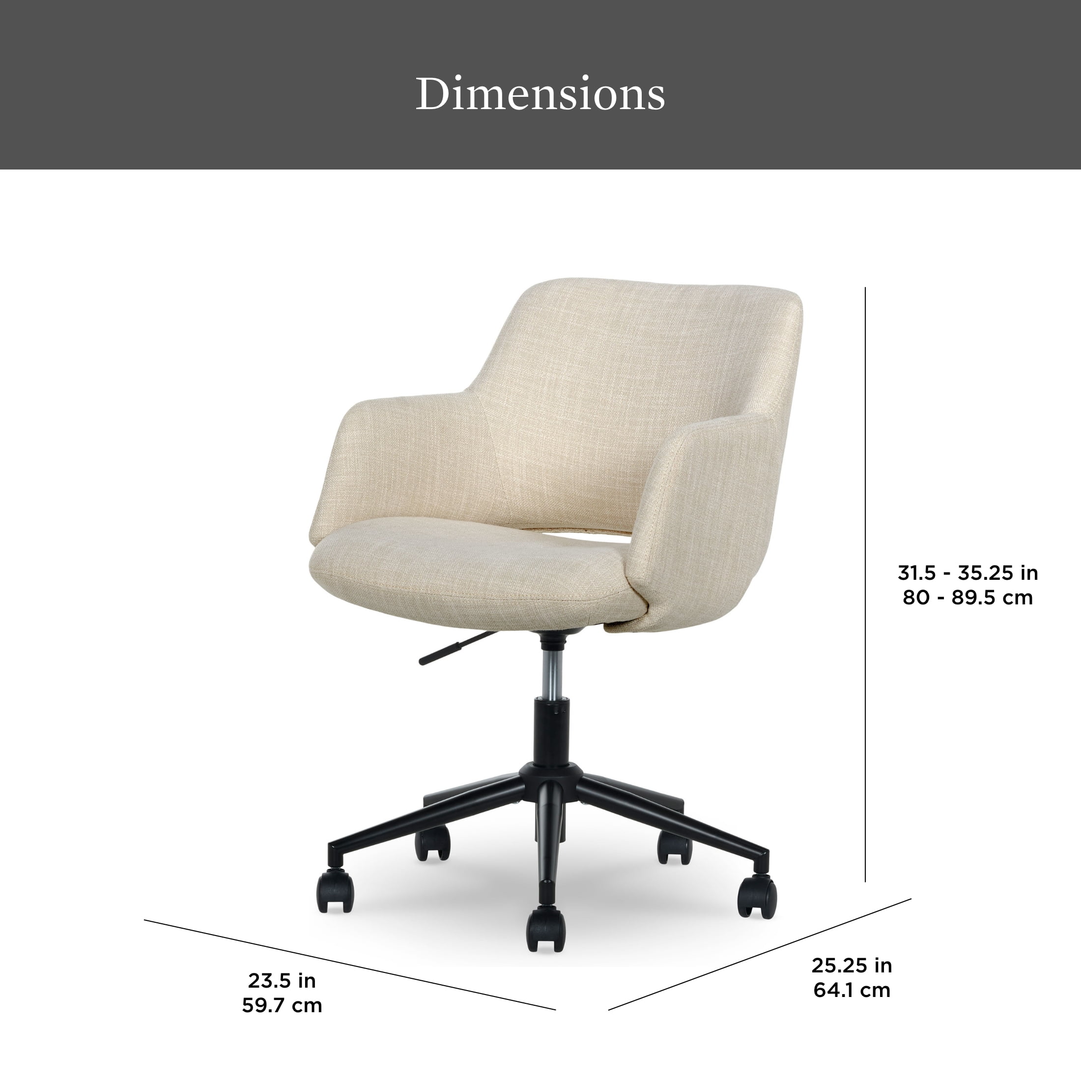 Better Homes & Gardens Lillian Office Chair, Cream