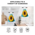 thumbnail image 4 of Sikiie Golden Sunflower in Blue Hand Towel with Loop Hanging Towel Absorbent Tie Towels for Kitchen Tea Bar Bathroom Decor, 4 of 7