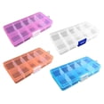 thumbnail image 3 of Magik 2 Pack Plastic Storage Case Box Jewelry Earring DIY Making Tool Containers 10 Grids Removable Dividers (2 Pack, 10 Grid Pink), 3 of 7