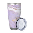thumbnail image 2 of Salouo Lavender Glitter Foil Stripes Print 20oz Tumbler with Lid,Stainless Steel Vacuum Insulated Tumbler Durable Insulated Coffee Mug Thermal Cup with Splash Proof Sliding Lid-Straw Three-piece Set, 2 of 8