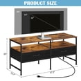thumbnail image 2 of Industrial TV Stand, 50-Inch TV Stand with Drawers, Metal Frame, for Living Room, Bedroom, Brown, 2 of 8