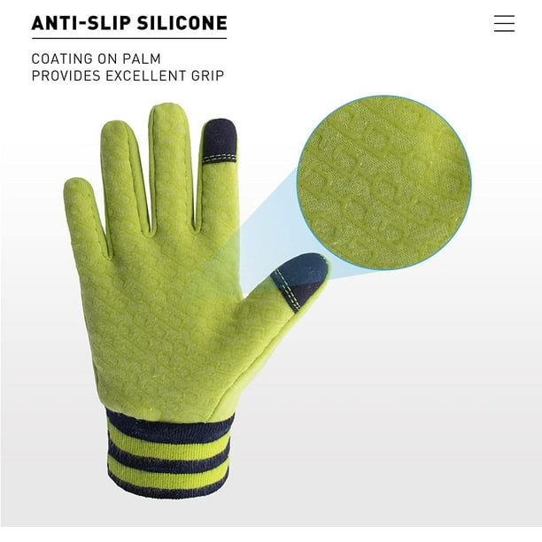 Thermal Sport Glove With Silicone Grip (Green) Touchscreen Gloves