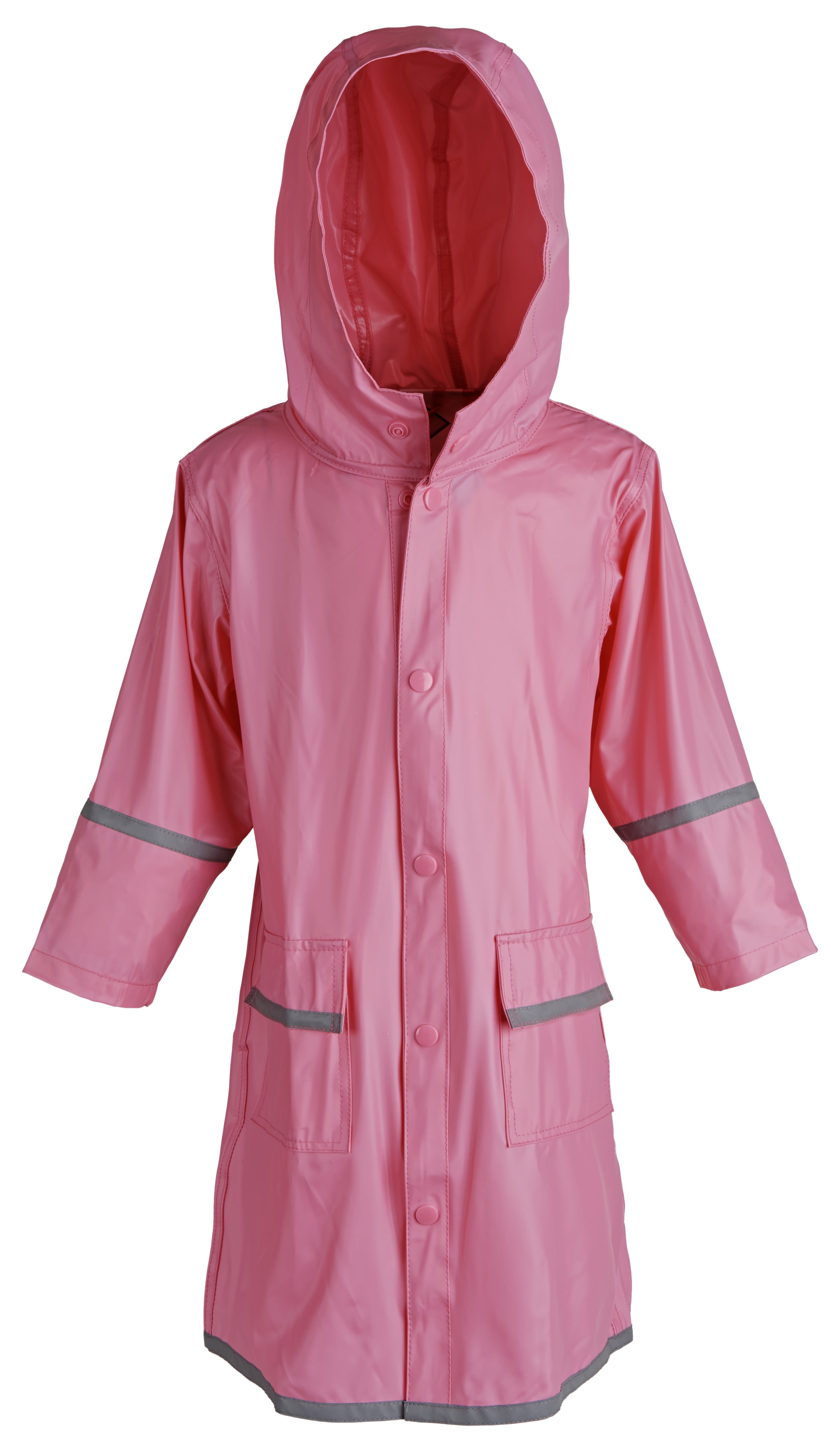 Fit Rite Boys Girls Hooded Waterproof Long Raincoat Full Length Rain Jacket for Children and Toddler with Reflective Stripes