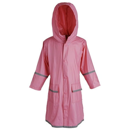 Babyhug Full Sleeves Calf Length Hooded  Raincoat Solid Colour Polka Dot Print- Pink