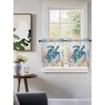 thumbnail image 3 of Coastal Turtle Tier Curtains 36 Inch Length,Sheer Curtains for Bedroom Living Room Window Nautical Ocean Coral Jellyfish Seashells Small Half Window Kitchen Curtains & Drapes 27.5"x36" 2 Panels, 3 of 6