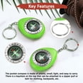 thumbnail image 6 of Keychain Compass [10PCS] - Survival Pocket Mini Compass Bulk with Key Ring for Hiking & Camping - [Green], 6 of 6