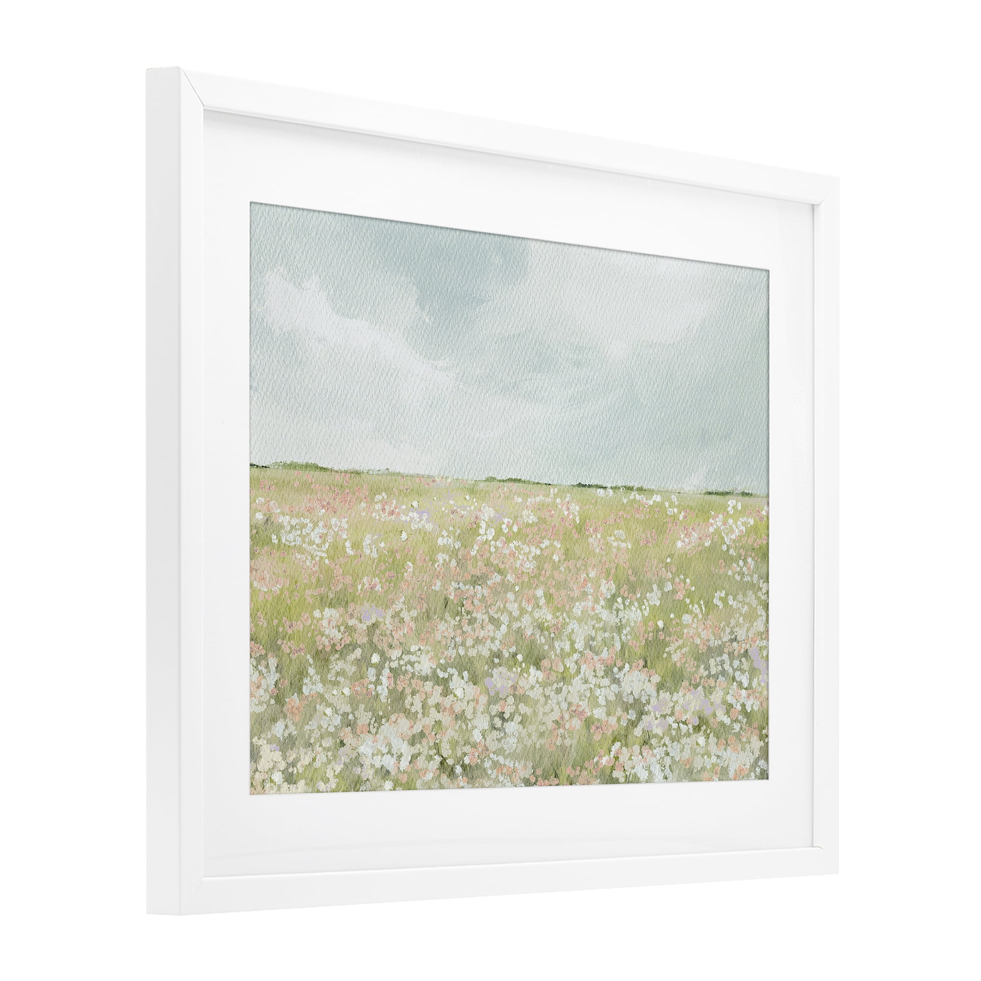 Stupell Industries Budding Field Scenery White Framed Print Under Glass, design by Leah Straatsma