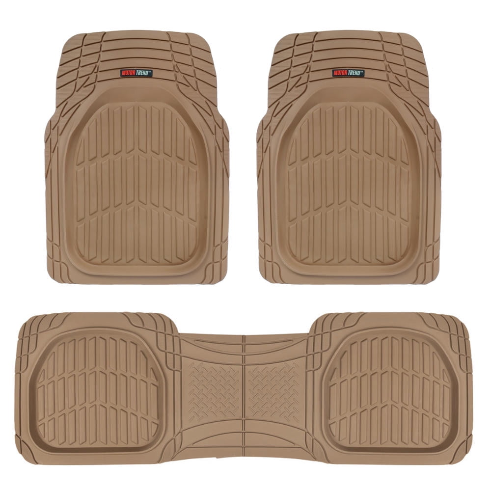 Motor Trend FlexTough 3D Car Rubber Floor Mats Deep Dish Heavy Duty