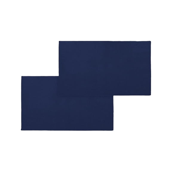 1-2 Pack Walburg Home Memory Foam Micro Bath Mats - 4 Colors - Navy - Size: 20" x 34" Inches (Pack of 2)