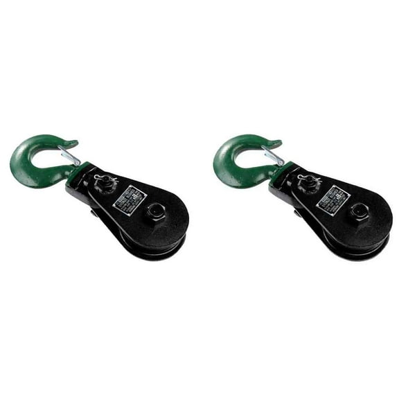 4180 Snatch Block w/ Hook (3/8" wire x 3" sheave) - 2 Pack