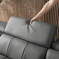 thumbnail image 4 of [Modern L-Shaped Electric Reclining Sofa in Dark Grey Genuine Leather with USB Port], 4 of 15