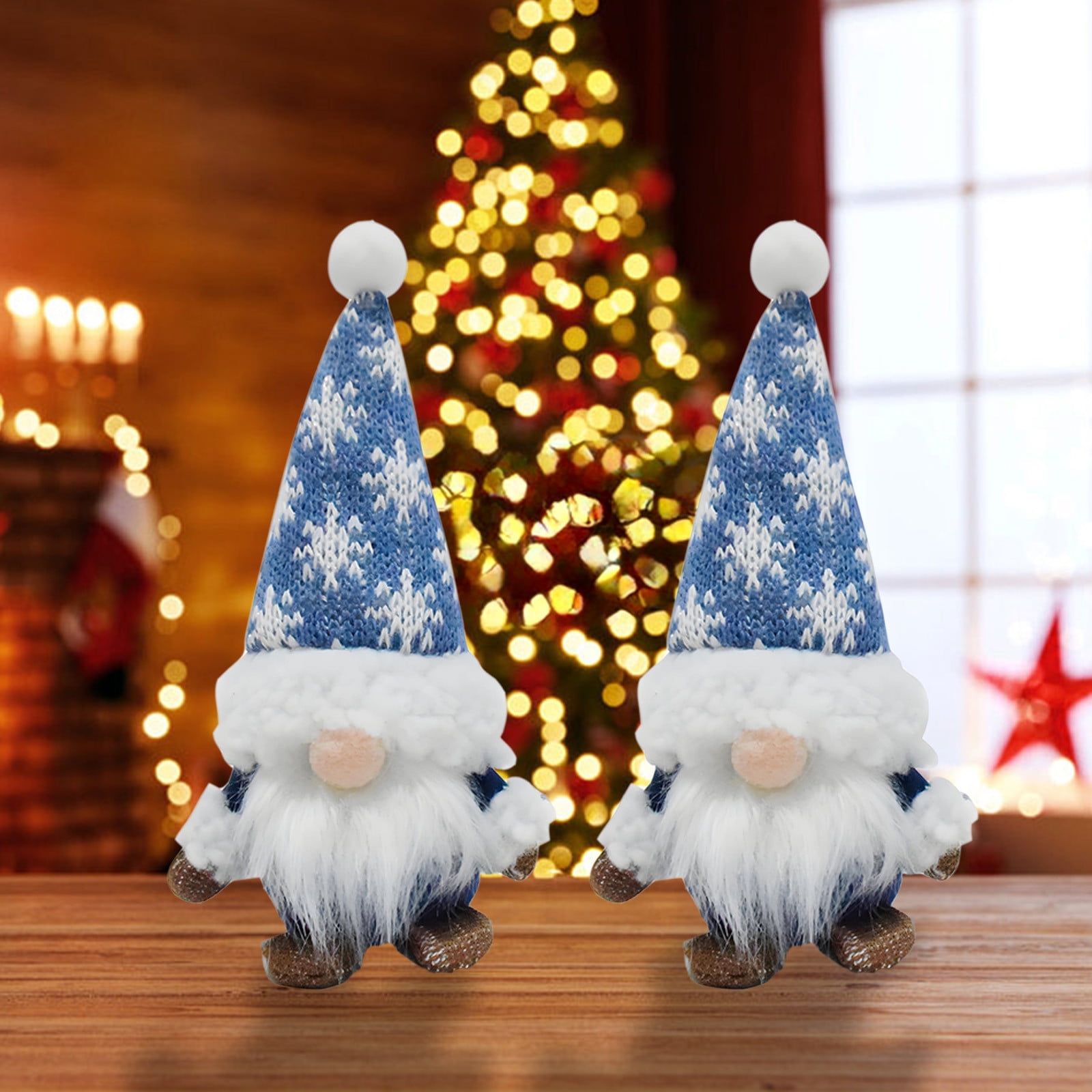 Christmas Decorations New Christmas Ornament Dwarf Doll Blue Faceless Doll Snowflake Rudolf Goblin Christmas Decoration Two Installations Very Cute Blue Zwei Aufstellvarianten - product feature